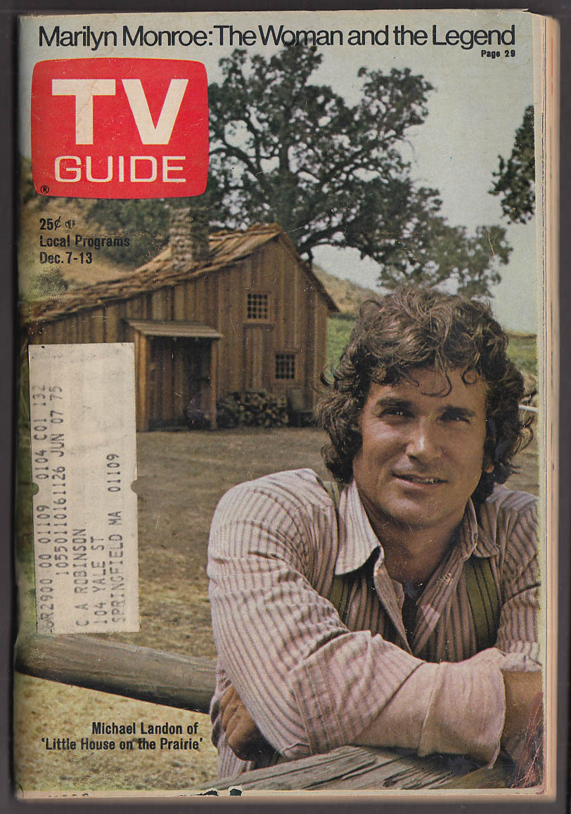 Image for TV GUIDE 12-7-13 1974 Michael Landon Marilyn Monroe