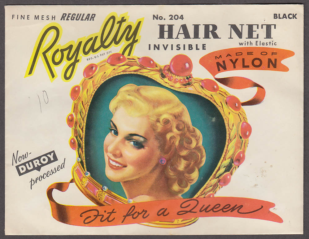 Image for Royalty Hair Net #204 Black Regular Invisible Nylon 1940s