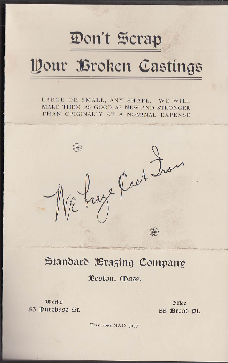 Image for Standard Brazing Dont Scrap Your Broken Castings folder envelope & tag 1905