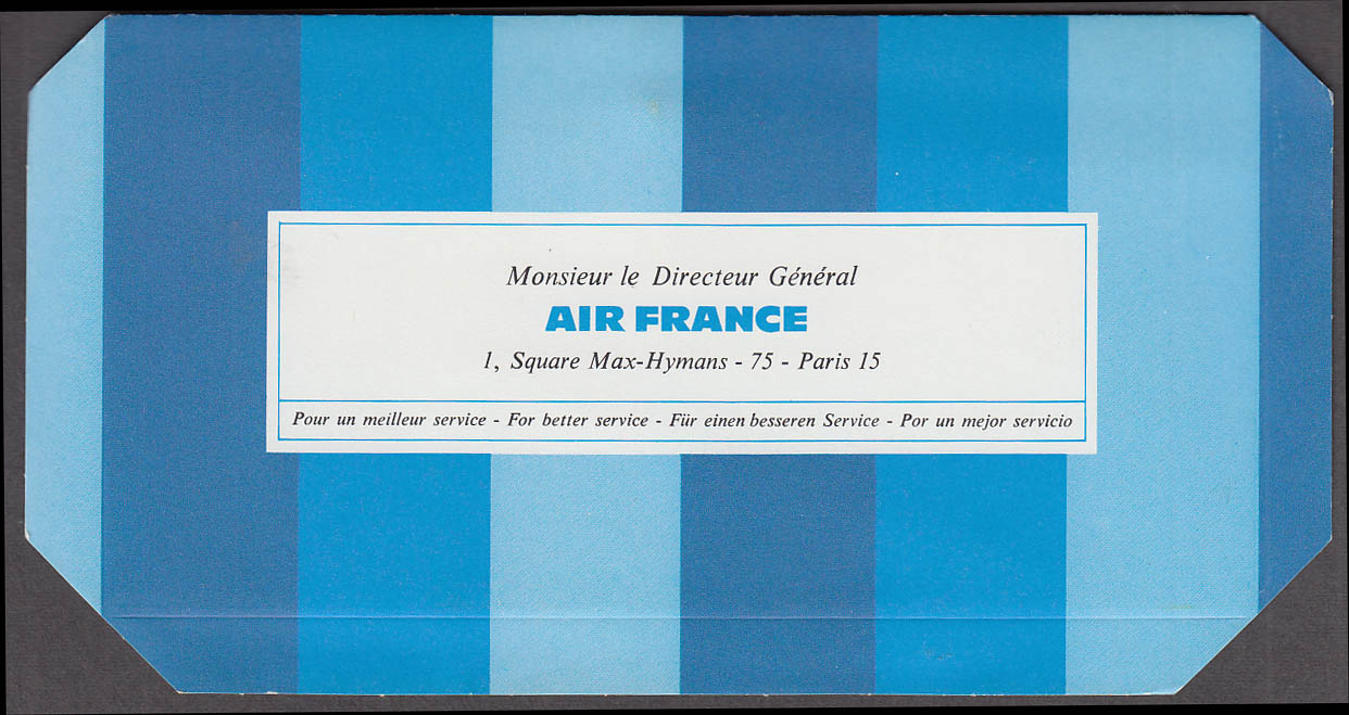 Image for Air France airline passenger commentary mailer 1970 unused