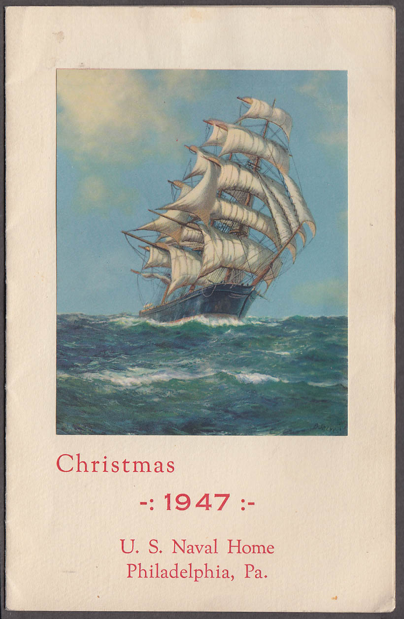 Image for U S Naval Home Philadelphia PA Christmas Dinner Menu 1947