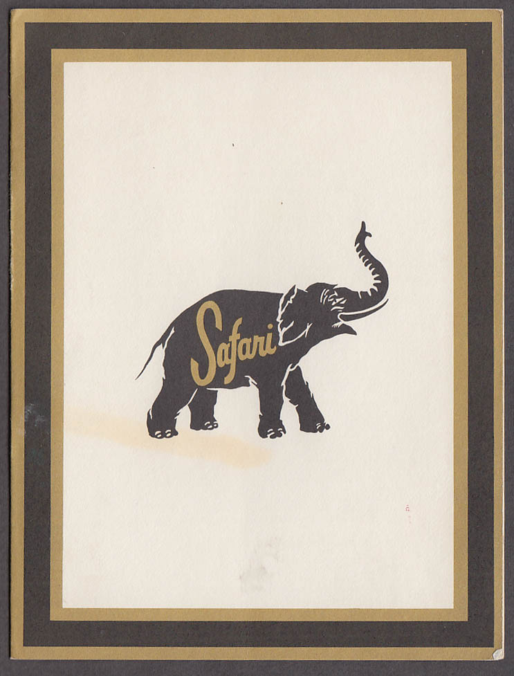 Image for Safari Restaurant mailable souvenir menu 1965 Texas