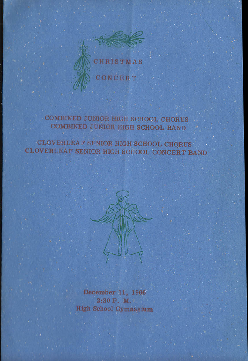 Image for Cloverleaf Junior & Senior High School Christmas Concert Program 1966 Ohio
