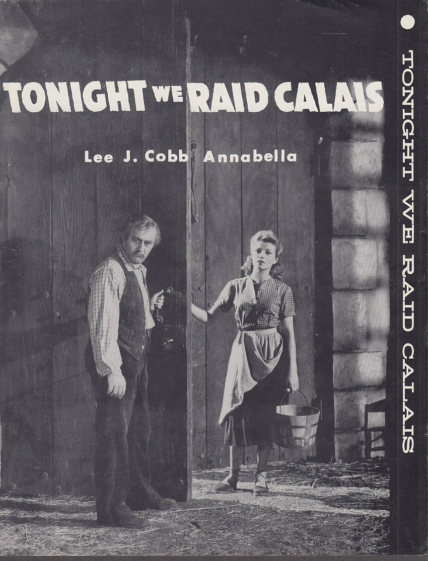 Image for Tonight We Raid Calais TV promo folder Lee J Cobb Annabella 1950s
