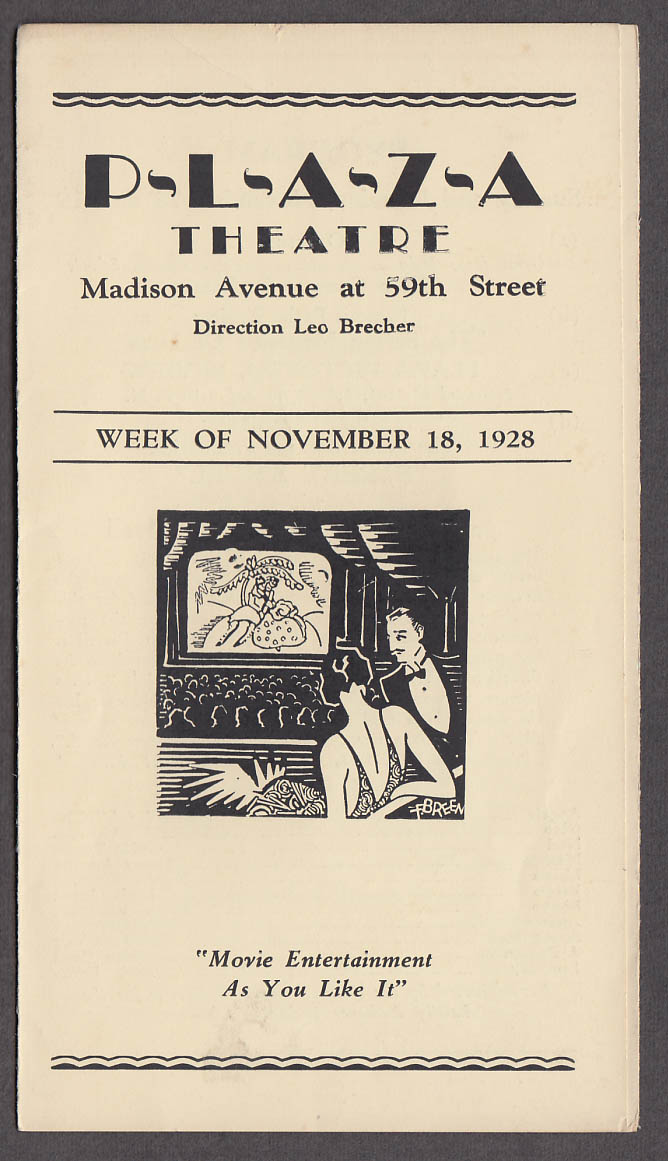 Image for Plaza Theatre 11/18 1928 NYC Street Angel King of Kings The Crash Win That Girl