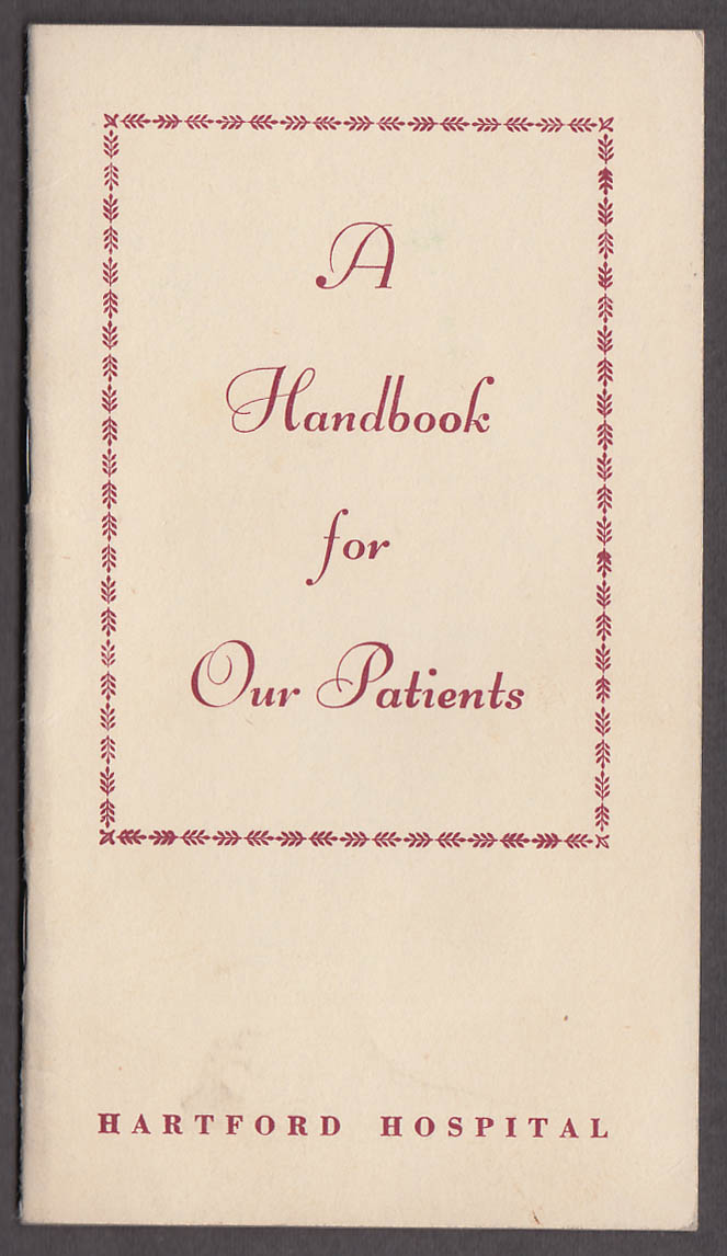 Image for Hartford Hospital A Handbook for Our Patients booklet post-war 1940s CT