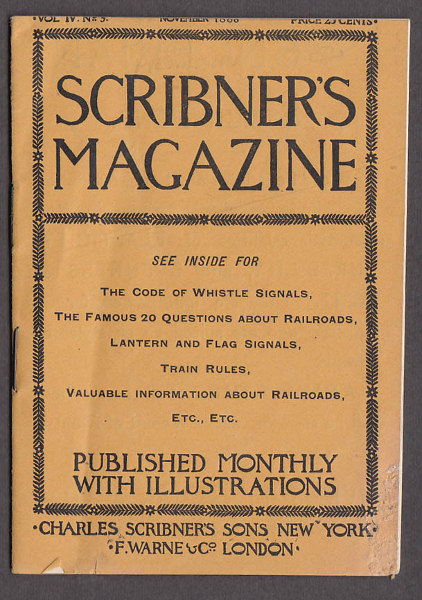 Image for Scribner's Magazine Railroad Information Booklet 1888
