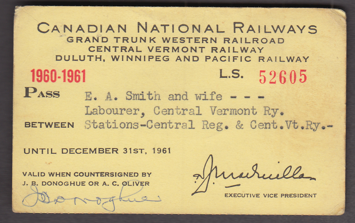 Image for Canadian National Rys Grand Trunk Western Central VT Duluth Winnipeg pass 1960-1