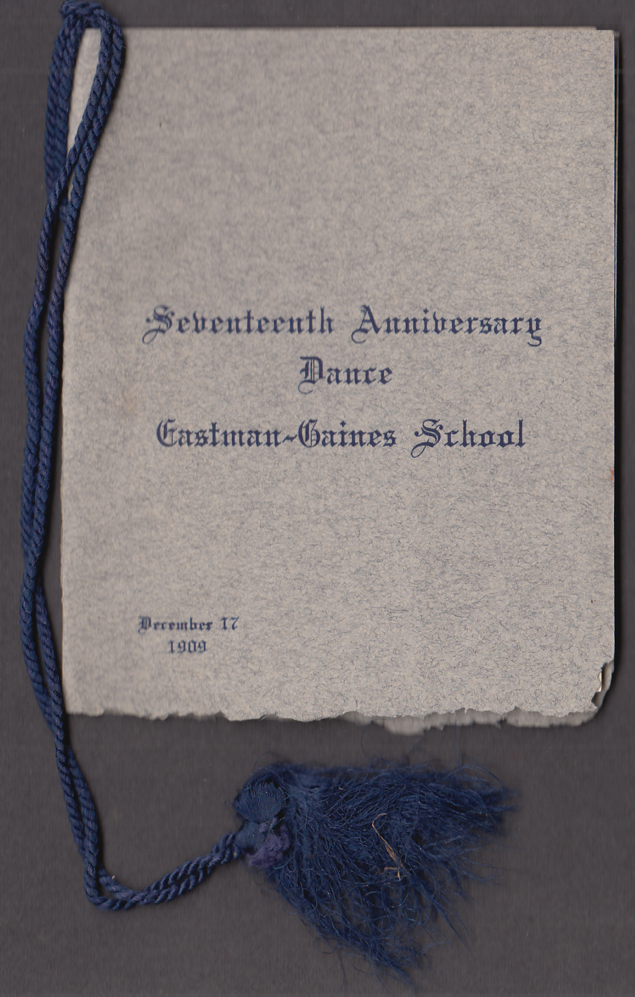 Image for Eastman-Gaines School 17th Anniversary Dance Card 1909 Harlem Casino NYC