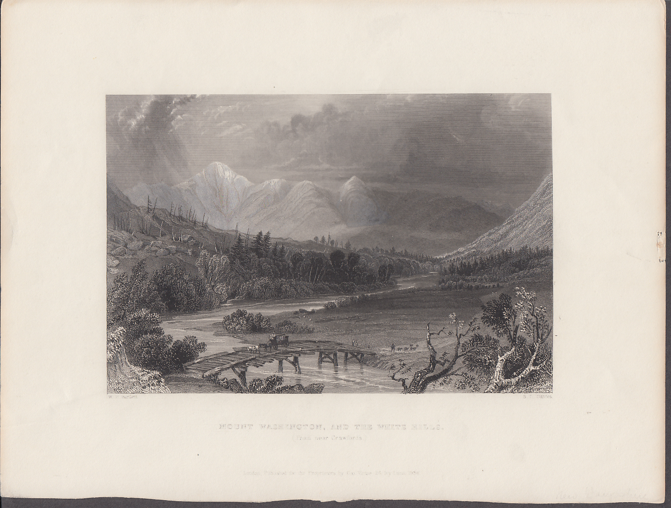 Image for Mount Washington & White Hills NH near Crawford's engraving 1838