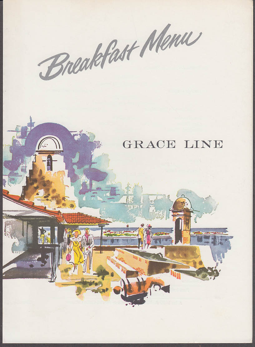 Image for Grace Line S S Santa Paula Breakfast Menu 12/26 1968