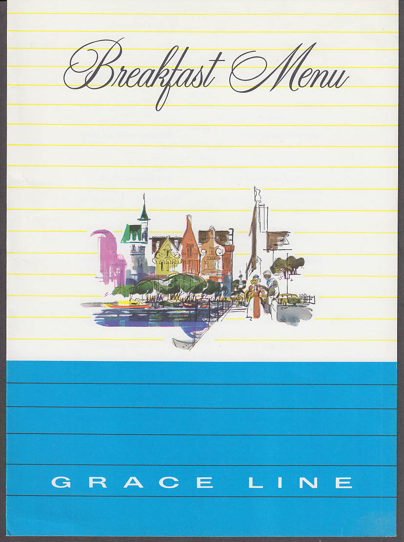 Image for Grace Line S S Santa Paula Breakfast Menu 12/23 1968