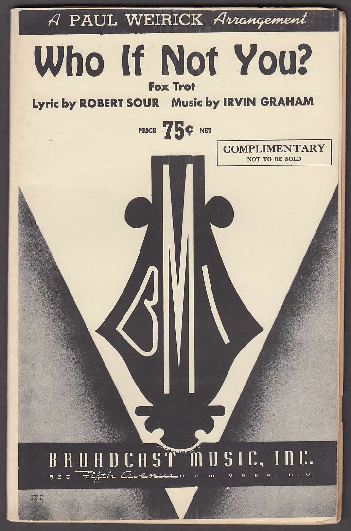Image for Sour & Graham Who If Not You? dance orchestra arrangement sheet music 1946