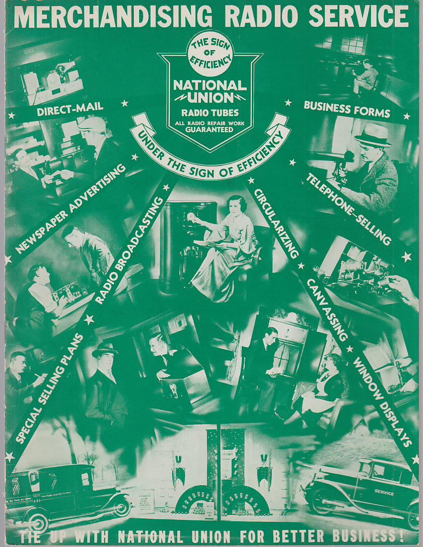 Image for National Union Radio Tubes Merchandising Service brochure 1935