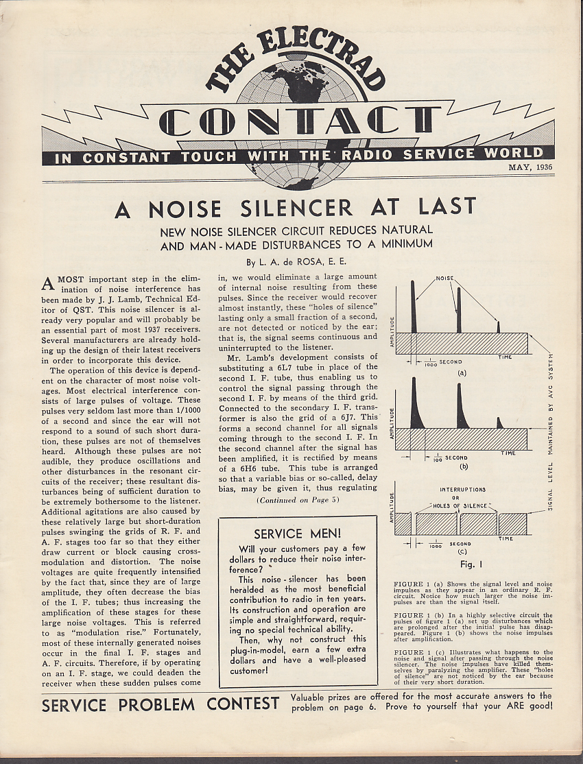 Image for The Electrad CONTACT 5 1936 Noise Silencer; Speaker Baffles