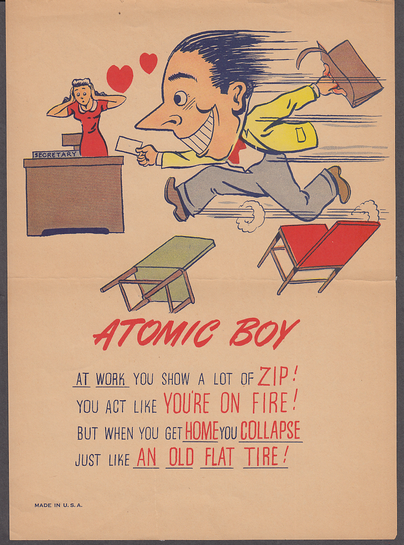 Image for Atromic Boy pennydreadful comic newsprint sheet ca 1940s