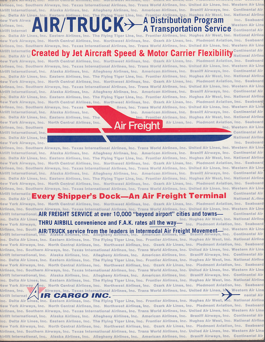 Image for Air Cargo Air / Truck Freight Distrobution Program airline brochure 1960s
