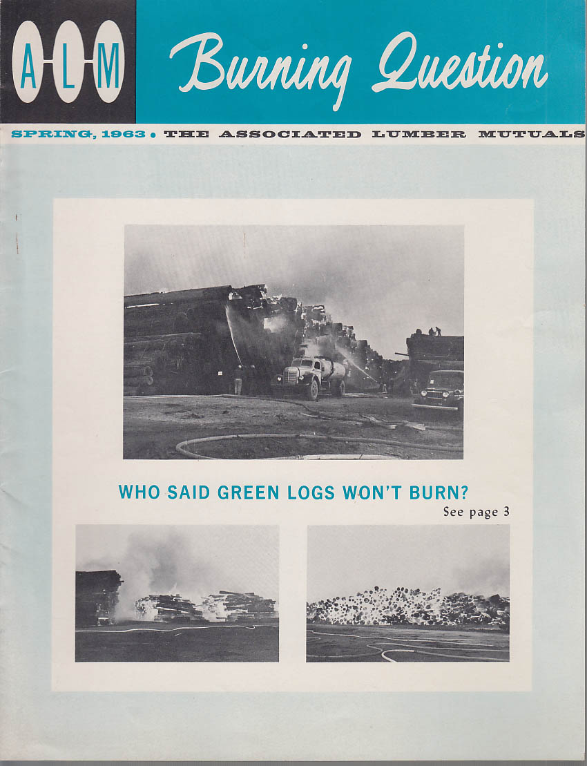 Image for Associated Lumber Mutuals ALM BURNING QUESTION 1963 green logs burn lightning