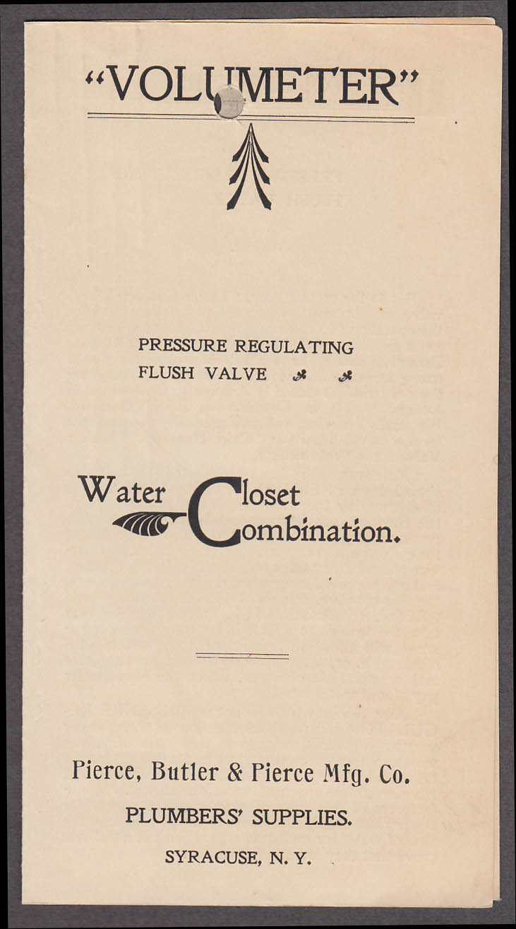 Image for Pierce Butler & Pierce Volumeter Water Closet Combination folder ca 1890s
