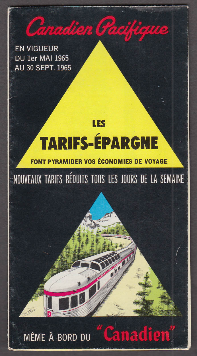 Image for Canadian Pacific Canadien Pacifique Fares Folder 5-9 1965 In French