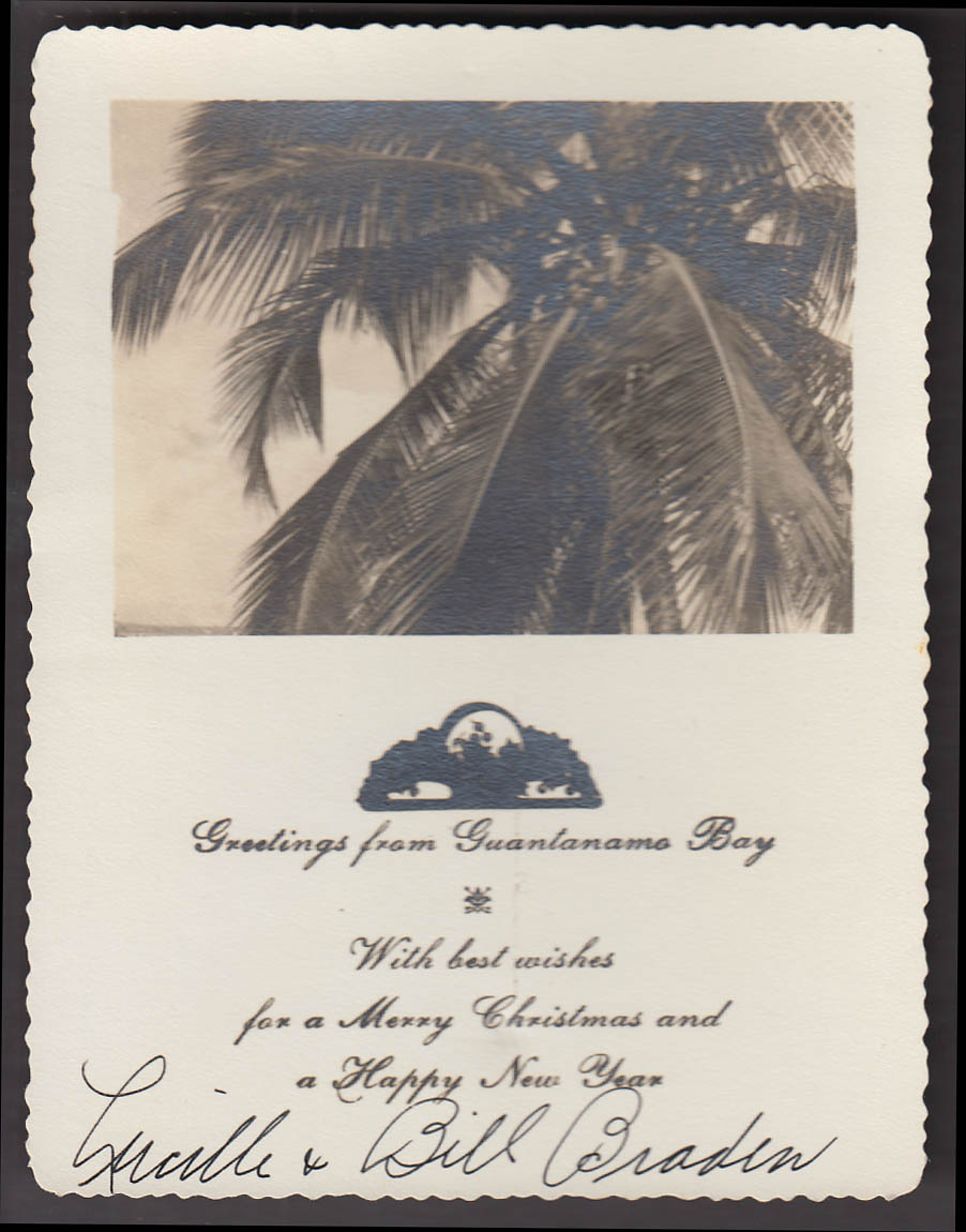 Image for Merry Christmas from Guantanamo Bay real photo card Lucille & Bill Braden