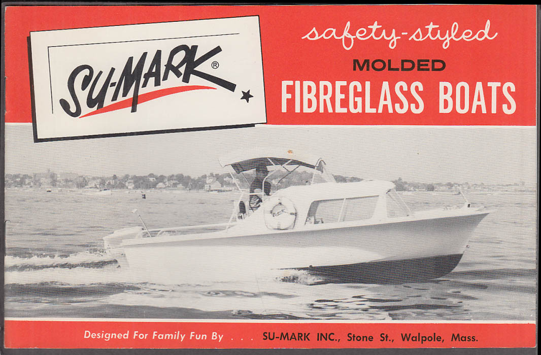 Image for 1960 Su-Mark Fiberglass Speedboat Catalog Walpole MA
