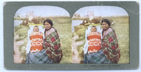 Image for Chippewa squaw & papoose color stereo 1890s