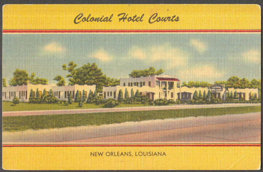 Image for Colonial Hotel Courts Hwy 51-65-65 Airline New Orleans LA postcard 1948