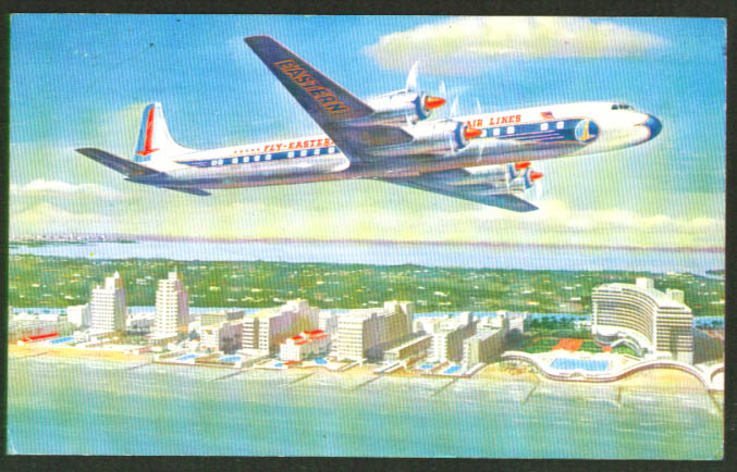 Image for Eastern Air Lines Golden Falcon DC-7B postcard 1950s