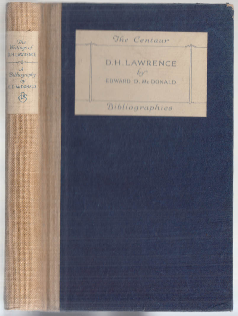 Image for McDonald: Bibliography of the Works of D H Lawrence 1925 1/500 printed