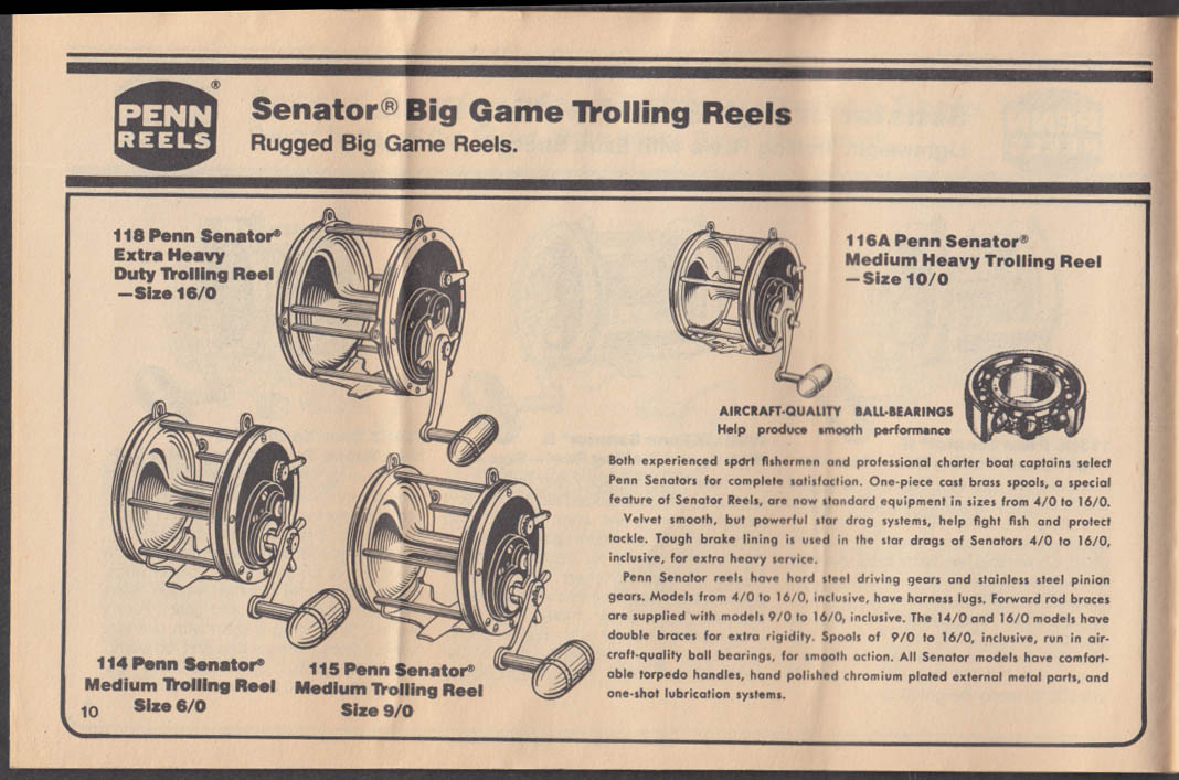 Penn Reels 41B Instruction & Parts Manual Catalog 1989