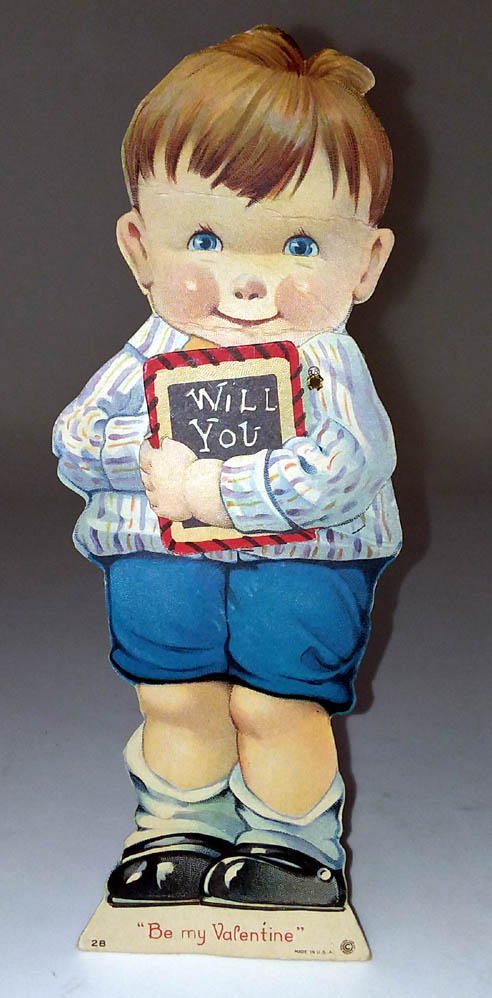 Image for Will You Be My Valentine? stand-up mechanical card 1930s