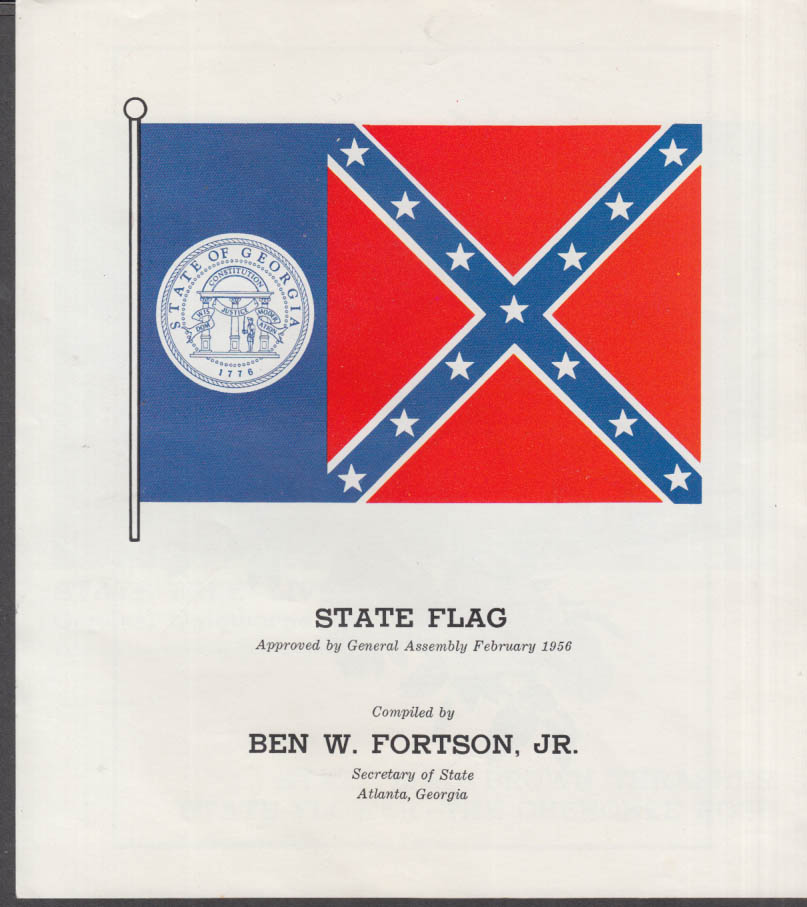 State of State Flag 1956 Great Seal Tree Flower Bird folder