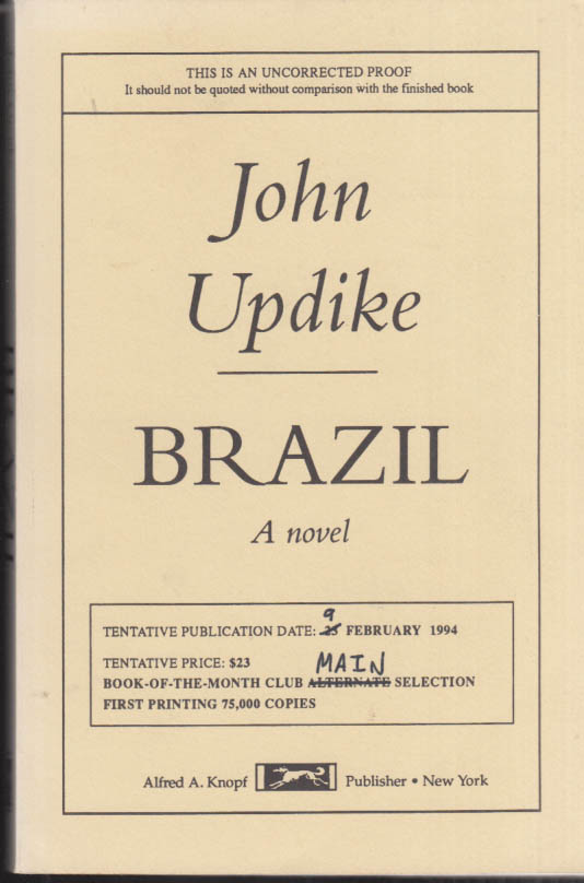 Image for John Updike: Brazil: Uncorrected Proof 1994