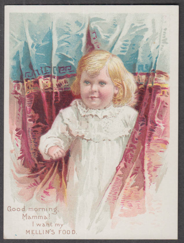 Image for Good Morning Mamma! I want Mellin's Food trade card 1880s Doliber-Goodale Boston