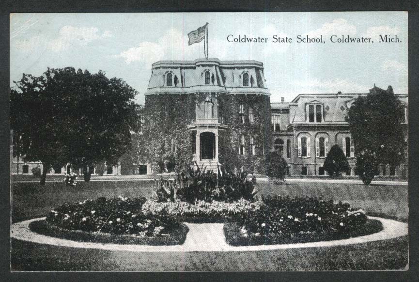 Coldwater State School Coldwater MI postcard 1915