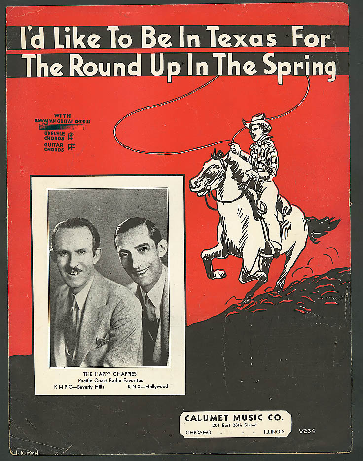 Image for I'd Like to Be in Texas for the Round Up sheet music 1935