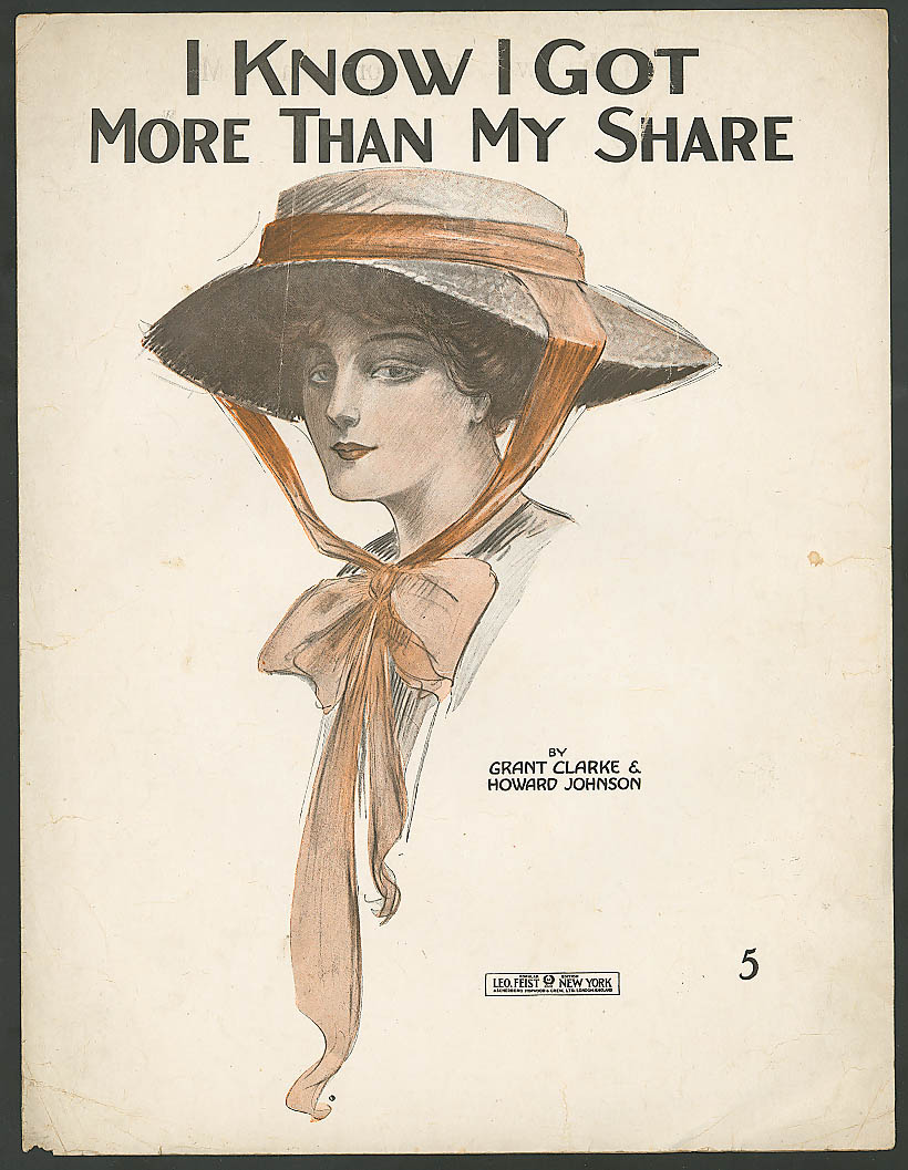 Image for I Know I Got More Than My Share pretty girl music 1916