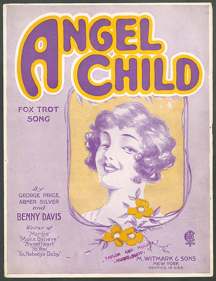 Image for Angel Child pretty girl sheet music Benny Davis 1922