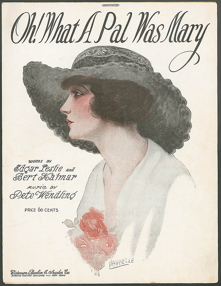 Image for Oh! What a Pal Was Mary pretty girl sheet music 1919