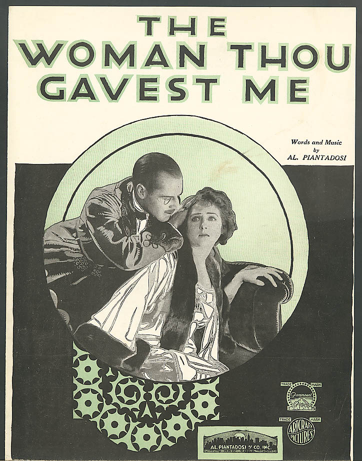 Image for The Woman Thou Gavest Me sheet music Piantadosi 1919