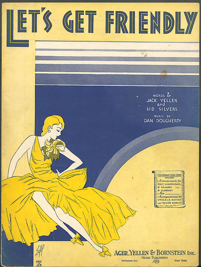 Image for Let's Get Friendly pretty girl sheet music 1931