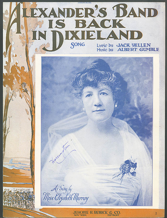 Image for Alexander's Band is Back in Dixieland sheet music 1919