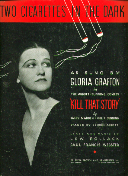 Image for Two Cigarettes in the Dark 1934 Sheet music