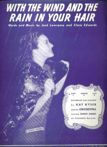 Image for With the Wind & the Rain in Your Hair sheet music 1940