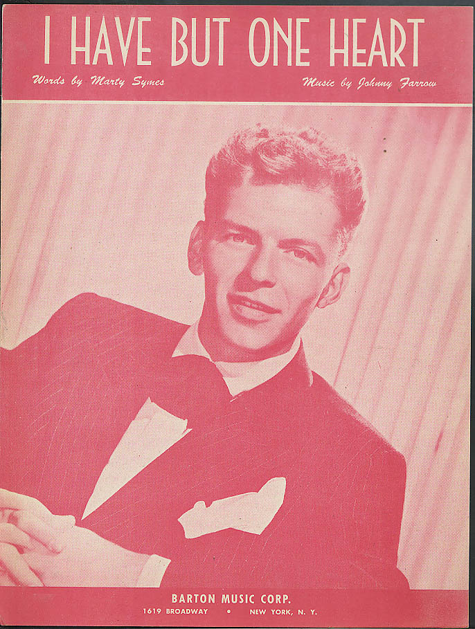 Image for I Have But One Heart Symes & Farrow sheet music 1945 Frank Sinatra