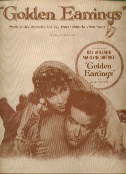Image for Golden Earrings 1946 Sheet music Dietrich
