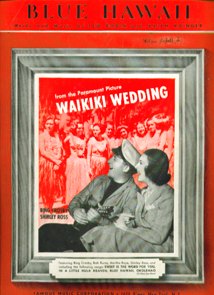 Image for Blue Hawaii 1937 sheet music Bing Crosby