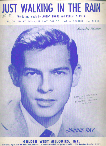 Image for Just Walking in the Rain sheet music 1953 Johnnie Ray