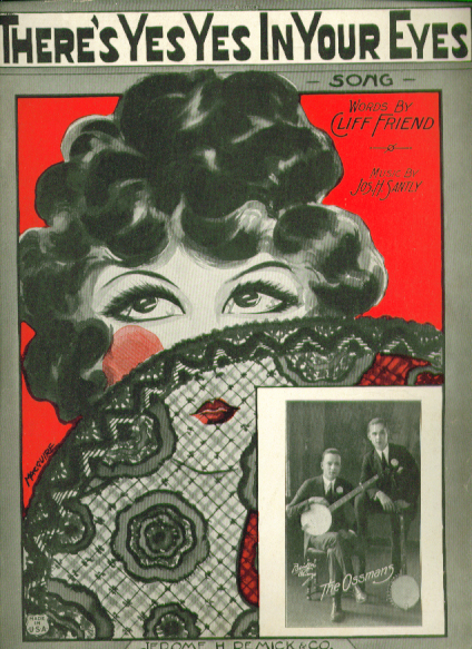 Image for There's Yes Yes in Your Eyes 1924 sheet music